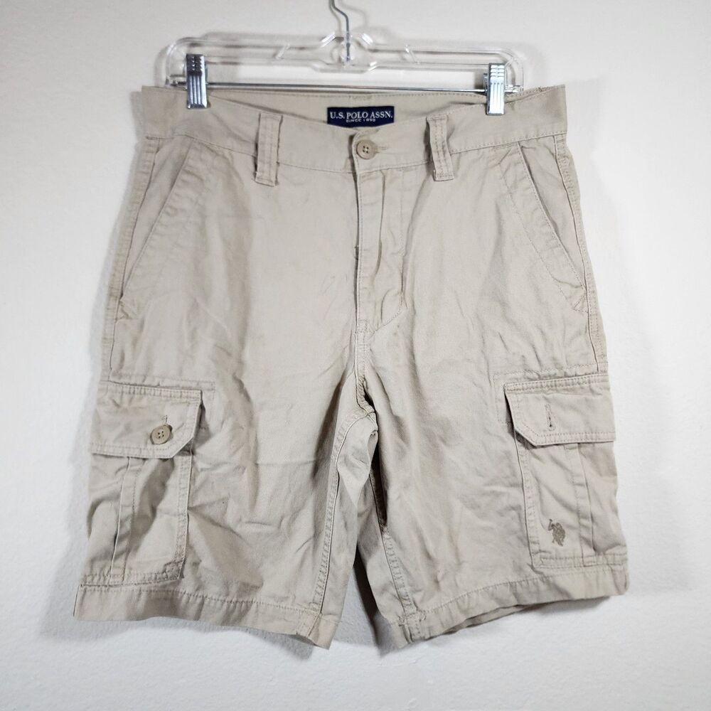 U.S. Polo Assm. Men's Khaki Cargo Shorts Size W 32